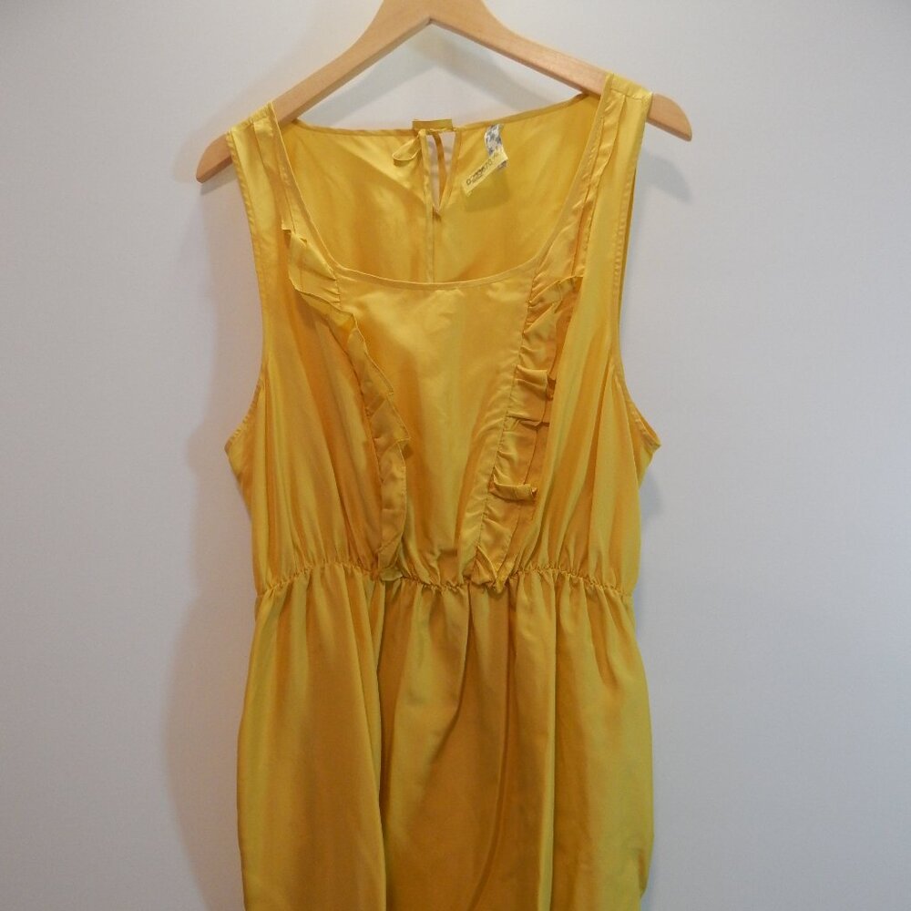 Maeve Anthropologie 100% Silk Dress Mustard Gold Sleeveless